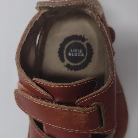 Livie & Luca Brown Sandals with Velcro Straps